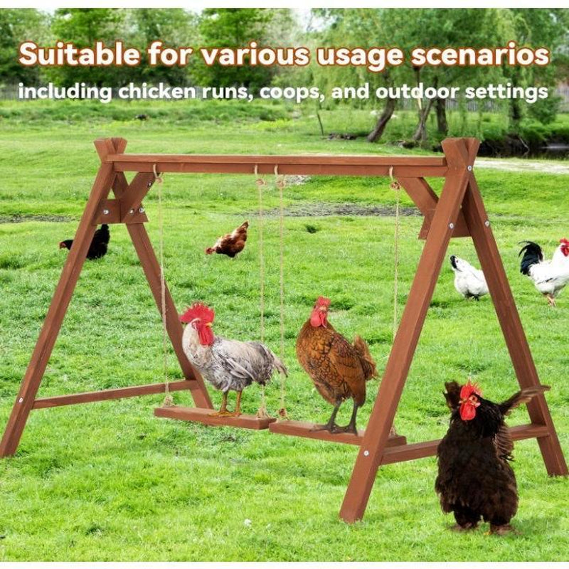 PETSFIT Chicken Roosting Bars for Hens with 2 Chicken Swings Chicken Perch for Pets Healthy & Play Chicken Coop Accessories for 6-8 Chickens Easy to Assemble&Clean