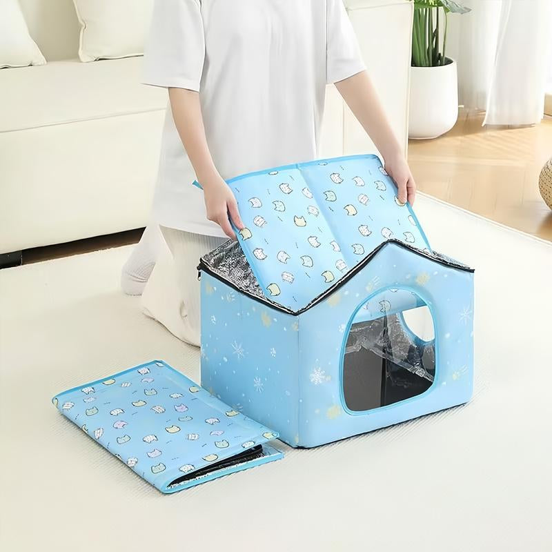 LEAD CLIMBER Durable Summer Cat Carrier, House Shaped Pet Bed, Double-Top Removable and Washable Dog House, Cat Products, Pet Products, Cruel Summer, Cat Patio