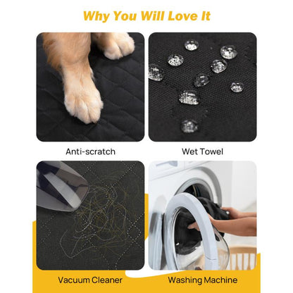 JOYTUTUS Dog Car Seat Cover with Hard Bottom Back Seat Extender Supports 400Lb Pet Cover with Mesh Window Travel Bed Waterproof Dog Hammock for Car Truck SUV Hook and Loop Design