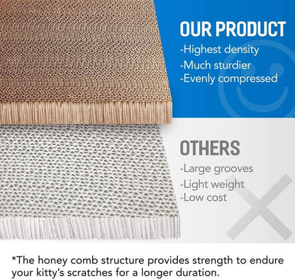 Fluffydream2 in 1 Cat Scratcher Cardboard Lounge Bed, Cat Scratching Board– Sofa Saver, Aesthetic Pet Must-Have, Multi-Purpose Furniture, Wood, Kitten