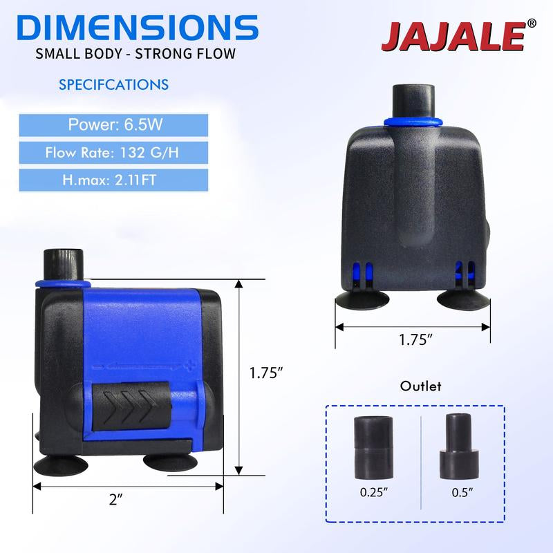 Aqua Dream 133 GPH Submersible Pump Powerhead Compact & Efficient Submersible Water Pump Fountain Electric Fish Tank Aquarium