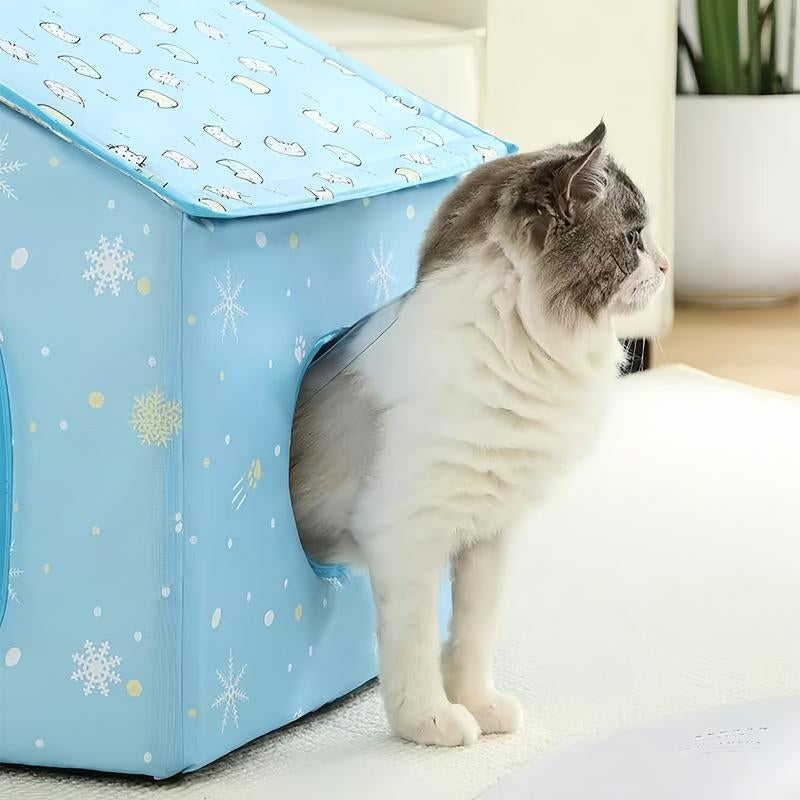 LEAD CLIMBER Durable Summer Cat Carrier, House Shaped Pet Bed, Double-Top Removable and Washable Dog House, Cat Products, Pet Products, Cruel Summer, Cat Patio