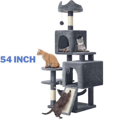 Yitahome Tall Cat Tree for Indoor Cats, Multi-Level Cat Tower with Cat Condos, Top Perches, Cozy Basket,Hammocks, Large Pet Activity Structure