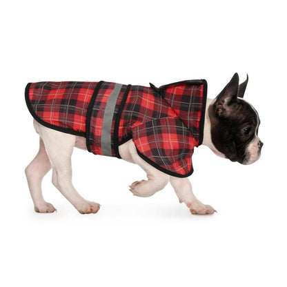HDE Patterned Dog Raincoat with Hood - 100% Durable Reflective Polyester, Waterproof Coating, Fully Adjustable Strap for Comfortable Fit