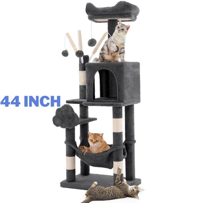 Yitahome Tall Cat Tree for Indoor Cats, Multi-Level Cat Tower with Cat Condos, Top Perches, Cozy Basket,Hammocks, Large Pet Activity Structure