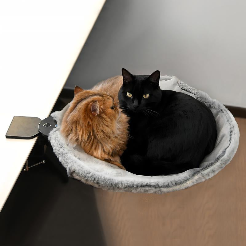 Buttonwoodnest|Cozy Cat Bed,Climbing Tree|Removable Cat Nest with Strong Frame Withstand 30 Pounds,Clip-On Cat Perch with Anti-Slip Pad & Detachable and Washable Plush Bed|For Desk,Windowsill,Bed,Less than 2Inches Thick|Suitable for Cat Lovers with Cats