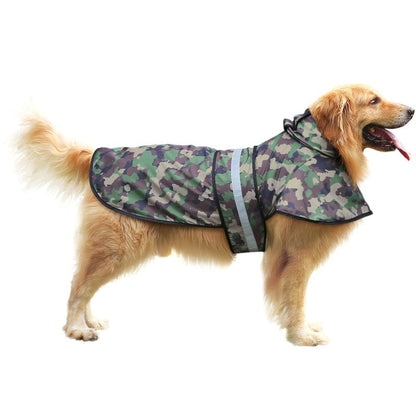 HDE Patterned Dog Raincoat with Hood - 100% Durable Reflective Polyester, Waterproof Coating, Fully Adjustable Strap for Comfortable Fit