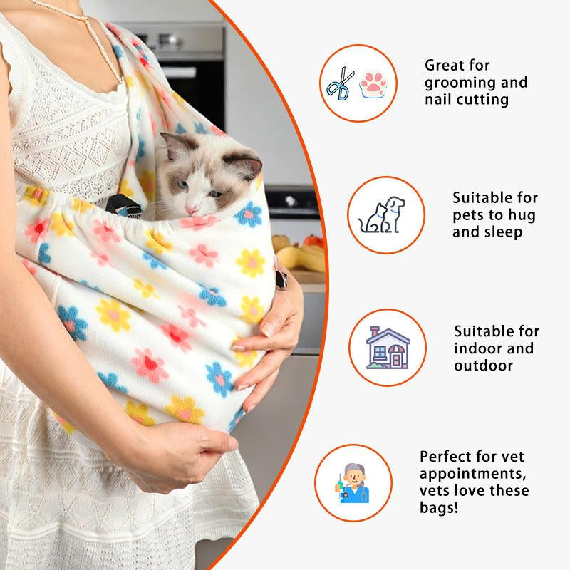 L Cuddler Pet Sling, Pet Carrier, Handsfree up to 15Lbs, Dog & Cat Sling Soft Touch for Chinchillas, Hedgehogs, Puppies, Sugar Gliders, Guinea Pigs, Rabbits, Kittens Etc Bag Hands Free Cozy & Secure,Dog Pack,Sling Carrier,Dog Body Carrier,Dog Holder