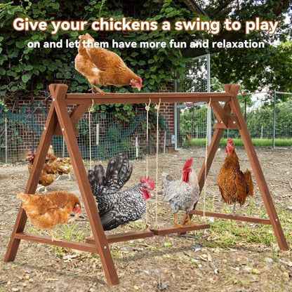 PETSFIT Chicken Roosting Bars for Hens with 2 Chicken Swings Chicken Perch for Pets Healthy & Play Chicken Coop Accessories for 6-8 Chickens Easy to Assemble&Clean