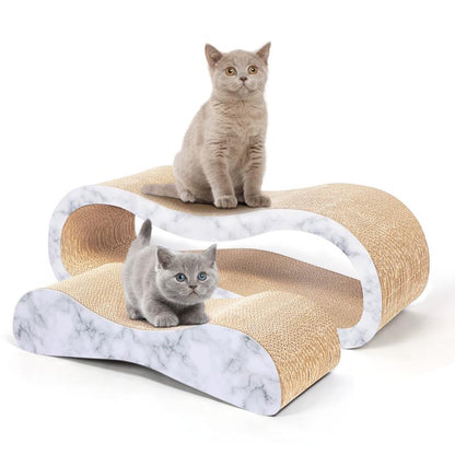 Fluffydream2 in 1 Cat Scratcher Cardboard Lounge Bed, Cat Scratching Board– Sofa Saver, Aesthetic Pet Must-Have, Multi-Purpose Furniture, Wood, Kitten