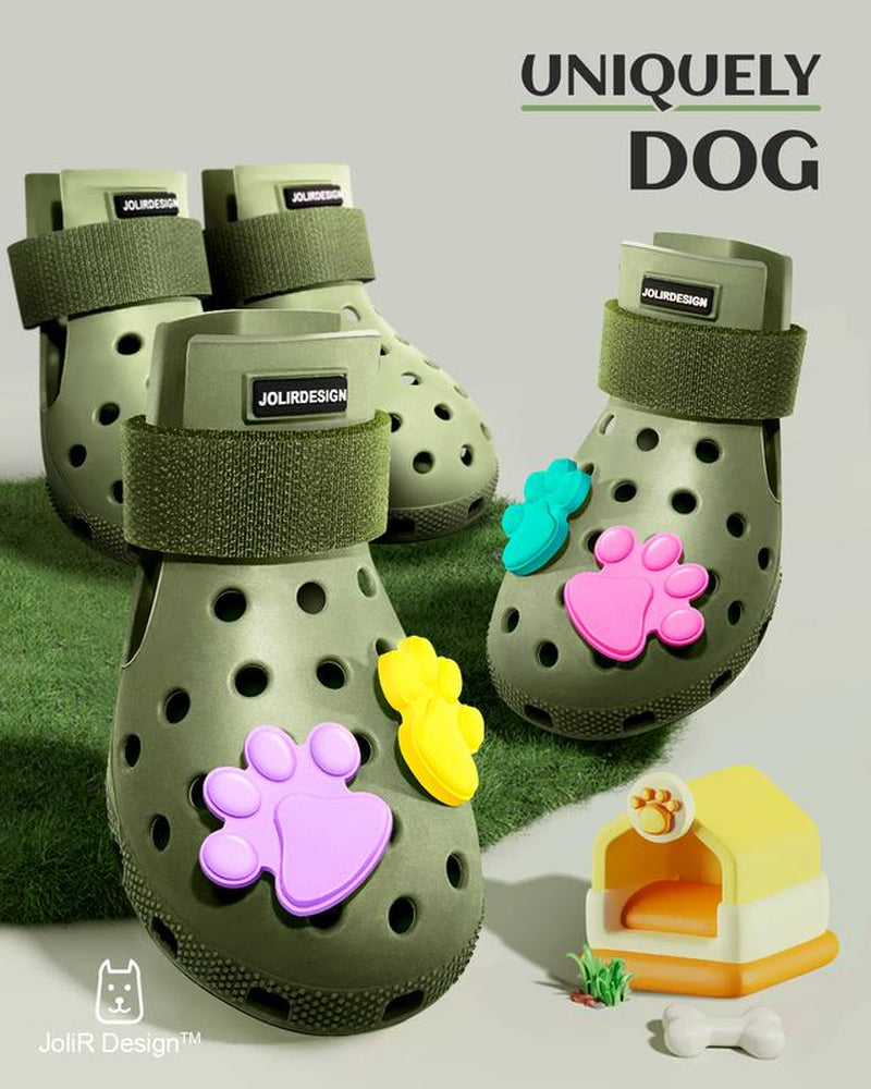 Dog Shoes for Hot Pavement - Dog Shoe for Small & Medium & Large Dogs, Dog Boots Paw Protectors, Easy on & Off, Non-Slip, Waterproof, Easy-Clean Dog Booties for Beach and Snow