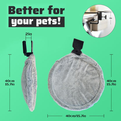 Buttonwoodnest|Cozy Cat Bed,Climbing Tree|Removable Cat Nest with Strong Frame Withstand 30 Pounds,Clip-On Cat Perch with Anti-Slip Pad & Detachable and Washable Plush Bed|For Desk,Windowsill,Bed,Less than 2Inches Thick|Suitable for Cat Lovers with Cats