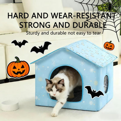 LEAD CLIMBER Durable Summer Cat Carrier, House Shaped Pet Bed, Double-Top Removable and Washable Dog House, Cat Products, Pet Products, Cruel Summer, Cat Patio