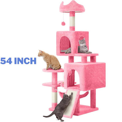 Yitahome Tall Cat Tree for Indoor Cats, Multi-Level Cat Tower with Cat Condos, Top Perches, Cozy Basket,Hammocks, Large Pet Activity Structure