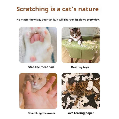 Magic Organ Cat Scratcher Board with Ball - Foldable, Interactive Toy for Indoor Cats, Relieves Anxiety & Protects Furniture Pet Lounge Bed