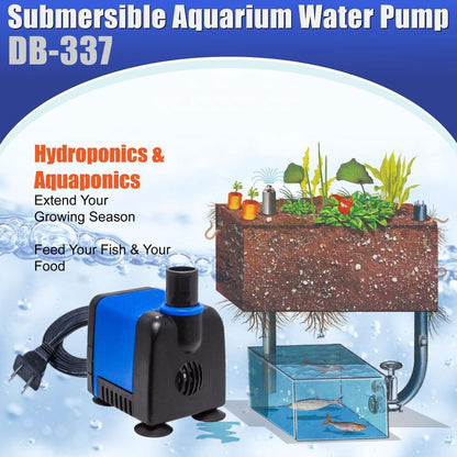 Aqua Dream 133 GPH Submersible Pump Powerhead Compact & Efficient Submersible Water Pump Fountain Electric Fish Tank Aquarium