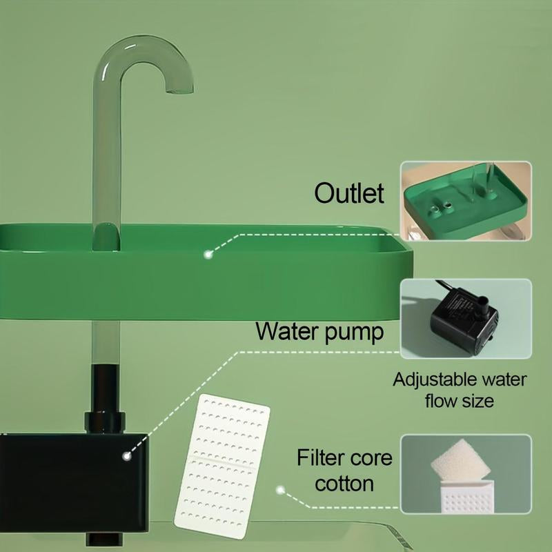 Automatic USB Pet Water Fountain, Silent Pets Drinking Water Dispenser for Cats Dogs Pets (Plug in USB Cable to Use)