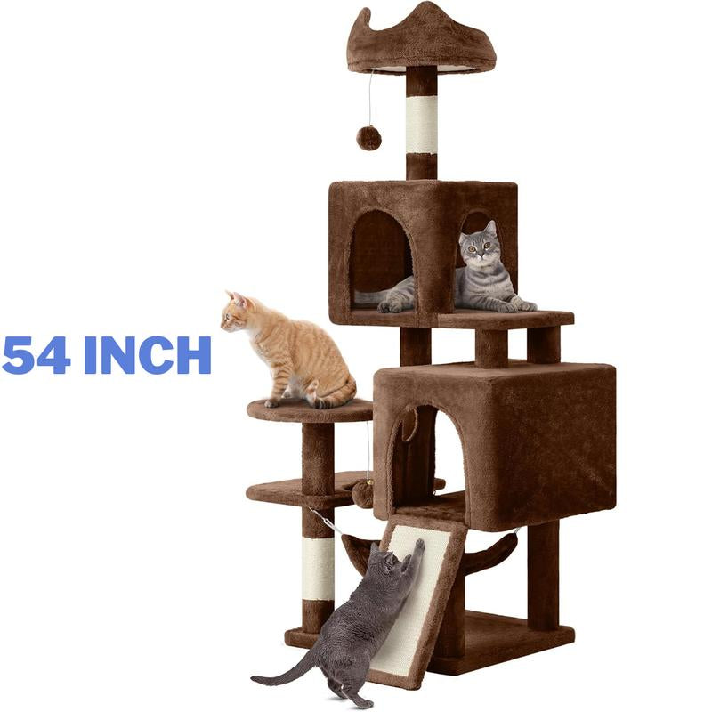 Yitahome Tall Cat Tree for Indoor Cats, Multi-Level Cat Tower with Cat Condos, Top Perches, Cozy Basket,Hammocks, Large Pet Activity Structure