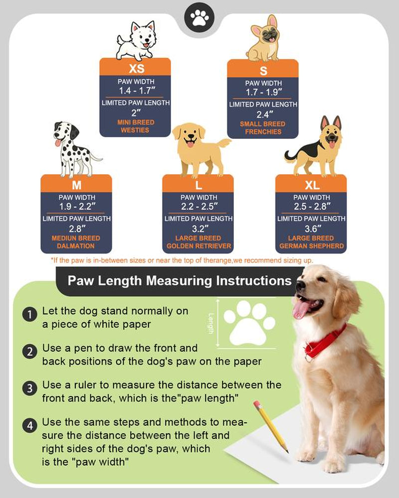 Dog Shoes for Hot Pavement - Dog Shoe for Small & Medium & Large Dogs, Dog Boots Paw Protectors, Easy on & Off, Non-Slip, Waterproof, Easy-Clean Dog Booties for Beach and Snow