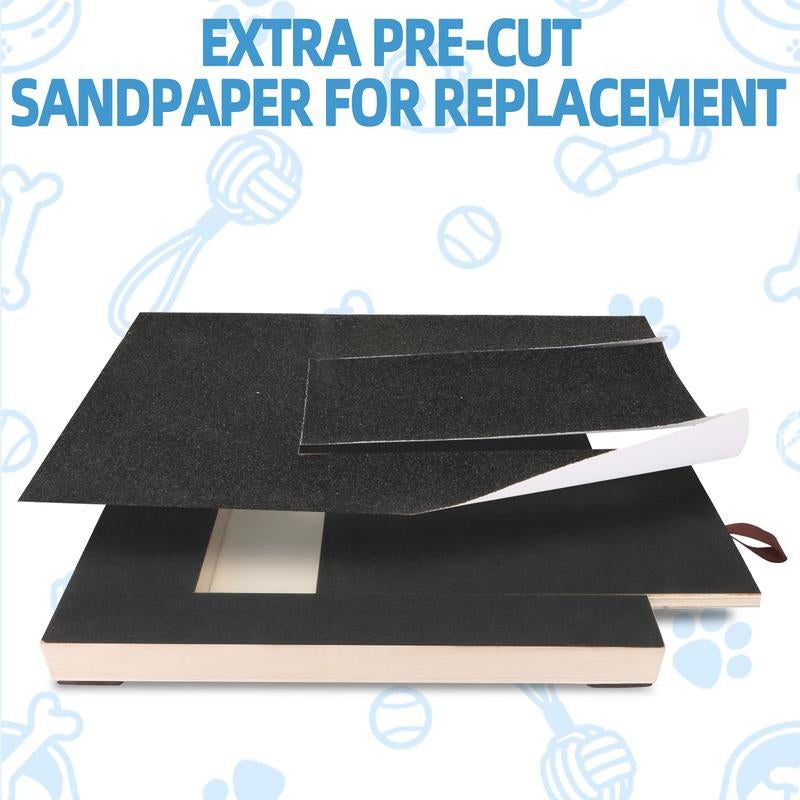 Dog Nail Scratch Board File - Pet Nail File Board Non-Slip Mat Square Scratching Scratchboard Sandpaper Treat Trimming Emery Sand Trimmer Puppy
