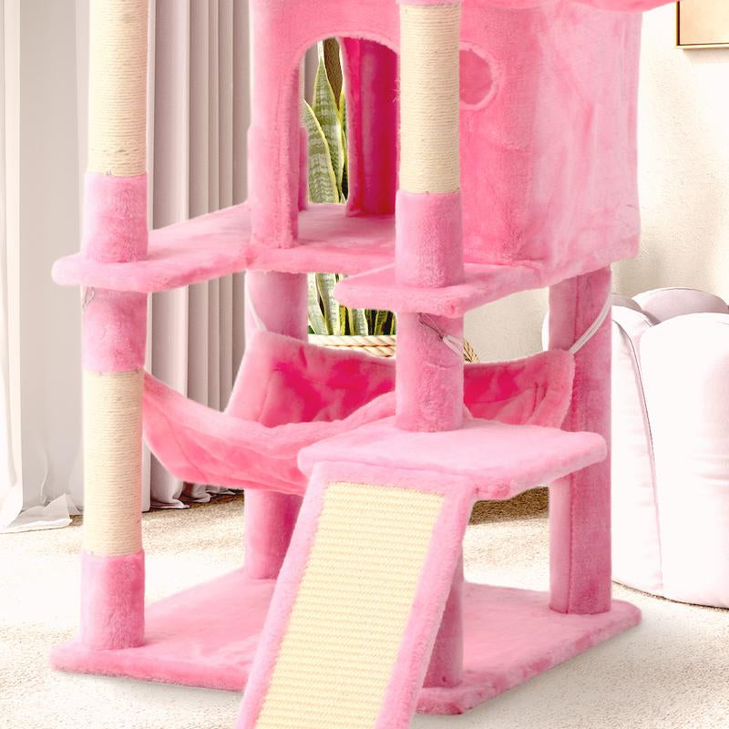 Yitahome Tall Cat Tree for Indoor Cats, Multi-Level Cat Tower with Cat Condos, Top Perches, Cozy Basket,Hammocks, Large Pet Activity Structure