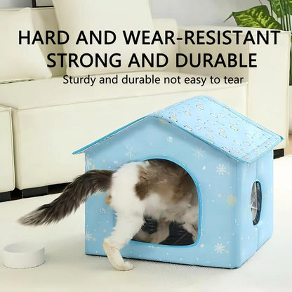 LEAD CLIMBER Durable Summer Cat Carrier, House Shaped Pet Bed, Double-Top Removable and Washable Dog House, Cat Products, Pet Products, Cruel Summer, Cat Patio