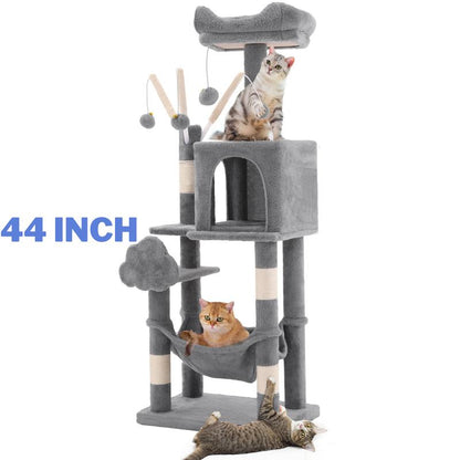 Yitahome Tall Cat Tree for Indoor Cats, Multi-Level Cat Tower with Cat Condos, Top Perches, Cozy Basket,Hammocks, Large Pet Activity Structure