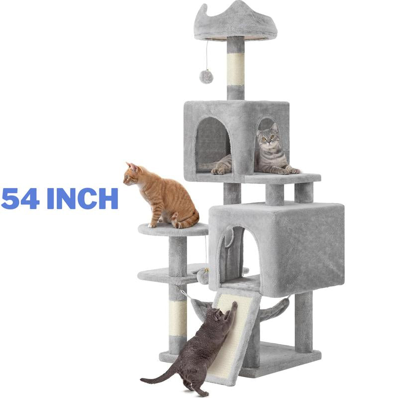 Yitahome Tall Cat Tree for Indoor Cats, Multi-Level Cat Tower with Cat Condos, Top Perches, Cozy Basket,Hammocks, Large Pet Activity Structure