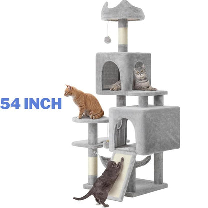 Yitahome Tall Cat Tree for Indoor Cats, Multi-Level Cat Tower with Cat Condos, Top Perches, Cozy Basket,Hammocks, Large Pet Activity Structure