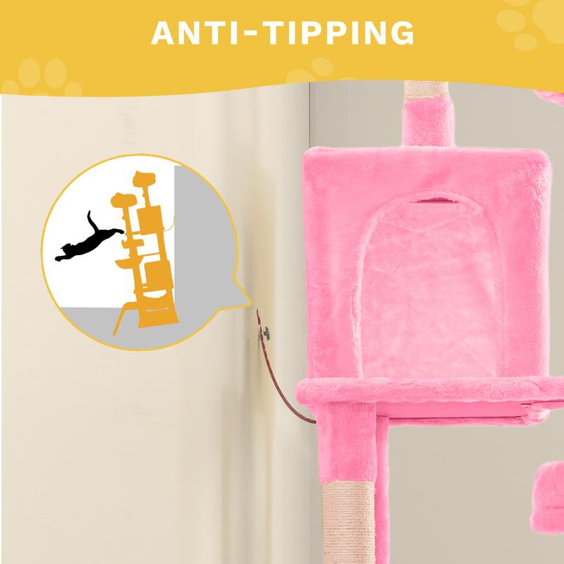 Yitahome Tall Cat Tree for Indoor Cats, Multi-Level Cat Tower with Cat Condos, Top Perches, Cozy Basket,Hammocks, Large Pet Activity Structure