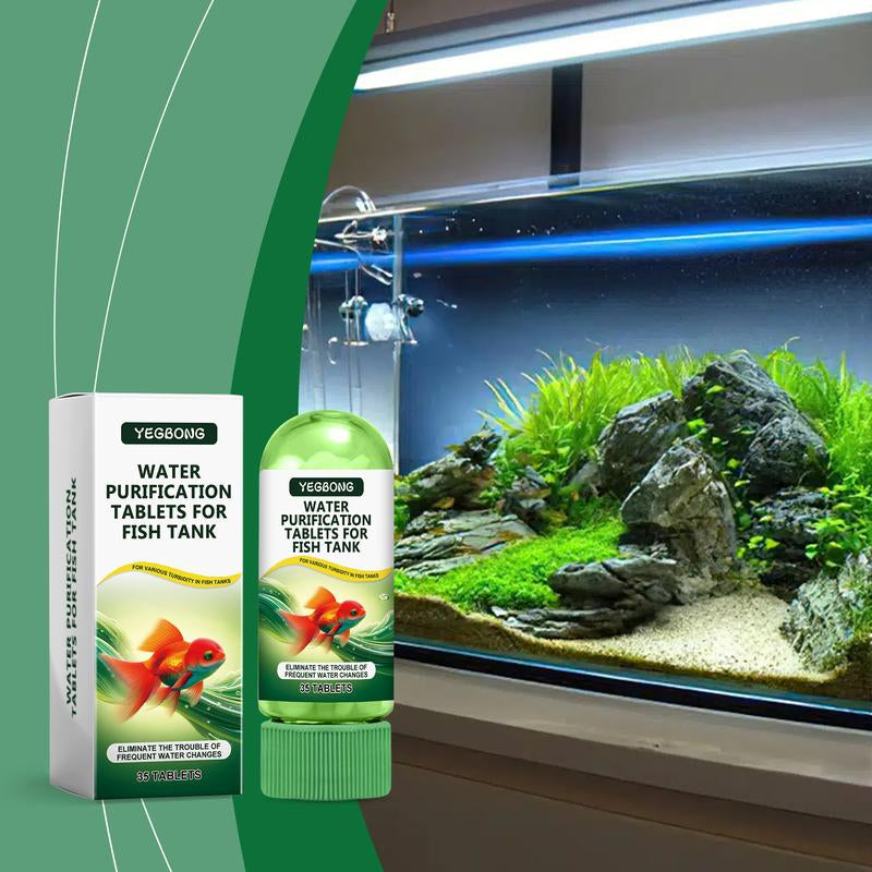 Aquarium Water Purification Tablets, Water Quality Dedicated to Clean Deodorizing Algae Stains Sludge Clear Fish Pond
